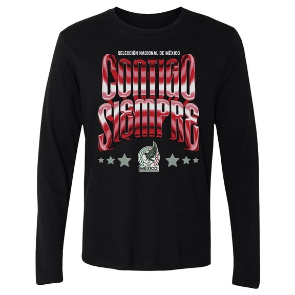 Men's 500 Level Black Mexico National Team Contigo Siempre Vintage Long Sleeve T-Shirt