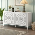 thumbnail image 2 of Retro Sideboard door with Circular Groove Design Round Metal Door Handle for Entrance, Dinning Room, Living Room (White), 2 of 12