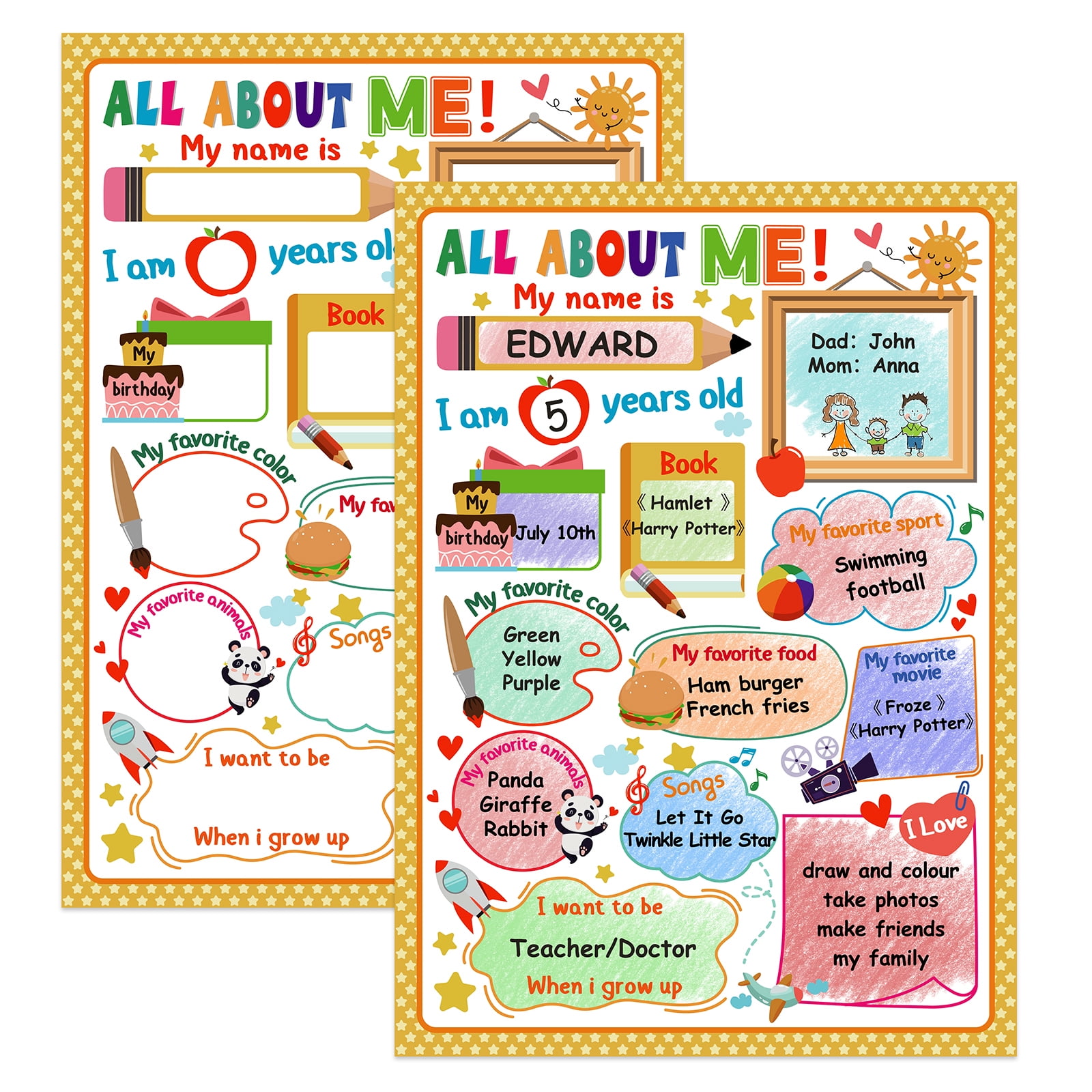 all about me poster printable