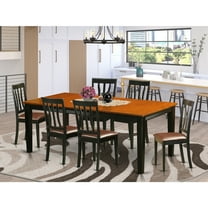 Kitchen Dinette Set 8 Seats - Rectangular Table with Chairs - Wood Dining Room Furniture