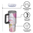 thumbnail image 4 of 40oz Tumbler with Handle and Straw, Vacuum Insulated Stainless Steel Travel Mug, Fits Car Cup Holder, Liquid & Marble Print, 4 of 6