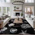 thumbnail image 4 of Seaweed Starfish Shell Washable Living Room Rugs 5'x7', Gray Coral Marine Life Black Low Pile Throw Large Area Rugs Non-Slip Sturdy Edge Binding Carpet for Dining Room Bedside Kitchen, 4 of 9