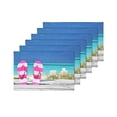 thumbnail image 4 of MKHERT Summer Beach Flip-Flops Against Ocean Placemats Table Mats for Dining Room Kitchen Table Decoration 12x18 inch,Set of 6, 4 of 4