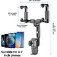 thumbnail image 2 of XIHAMA Car Rear View Mirror Phone Holder, 360° Rotatable&Retractable Auto Rearview Clip Mobile Mount Holder, Multifuctional GPS Holder with Anti-Shake Design, Universal for All Phone&Cars, 2 of 6