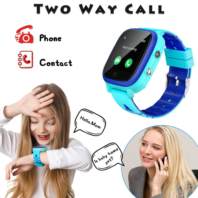 Kids Smart Watch, 4G GPS Tracker Child Phone Smartwatch with WiFi, SMS,  Call,Voice & Video Chat,Bluetooth,Alarm,Pedometer, Wrist Watch Suitable for