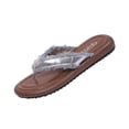 thumbnail image 2 of hoksml Women's Fringe Trim Flip Flops, Cushioned Non-Slip Flat Sandals for Beach and Casual Wear, 2 of 9