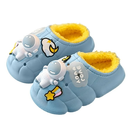 

Toddler Shoes Winter Cartoon Cotton Slippers Boys And Girls Indoor Home Non Positioning Decorations Non Slip Plush Cotton Shoes Baby Shoes Sky Blue 2