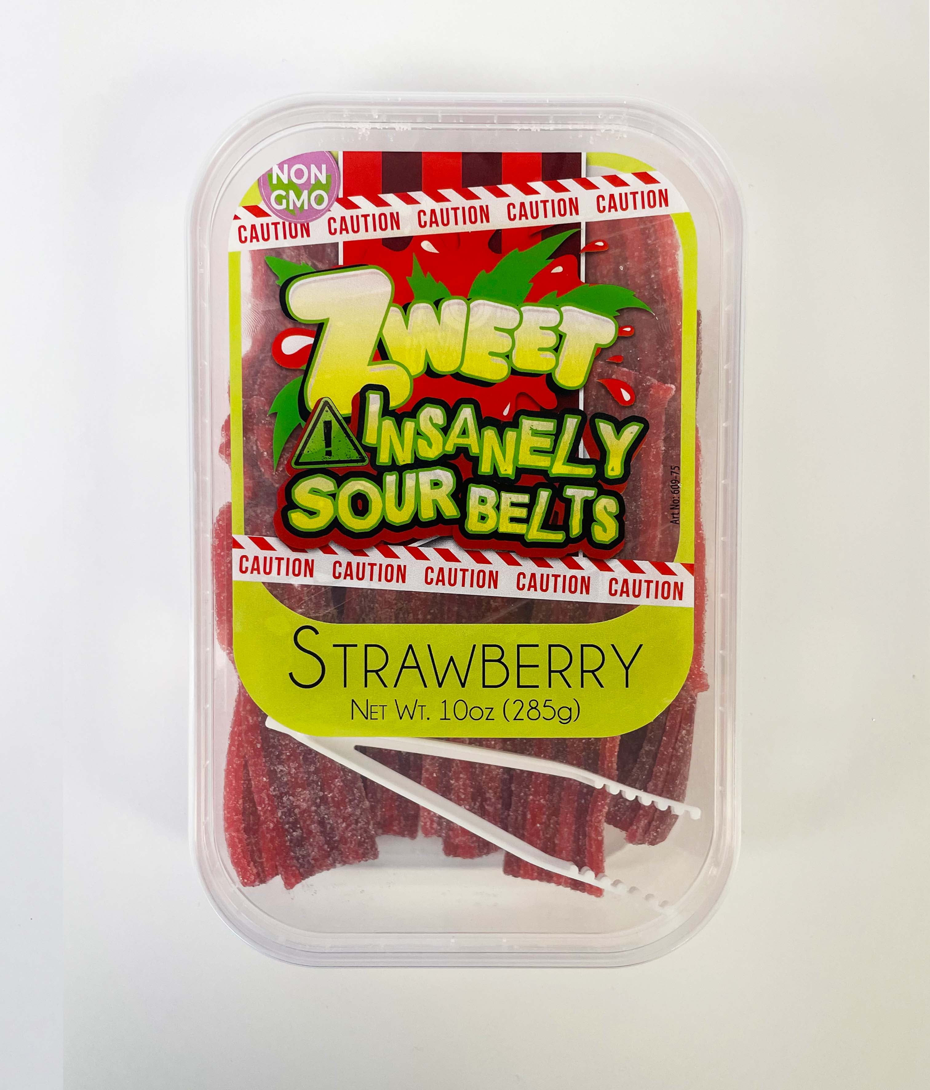 Insanely Sour Strawberry Belts Zweet 10 oz