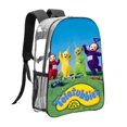 thumbnail image 1 of TeletubbiesMochila transparente temática, resistente y duradera, bolsa see-through para trabajo, deporte, universidad y viaje, 31 × 43 cm, 1 of 6