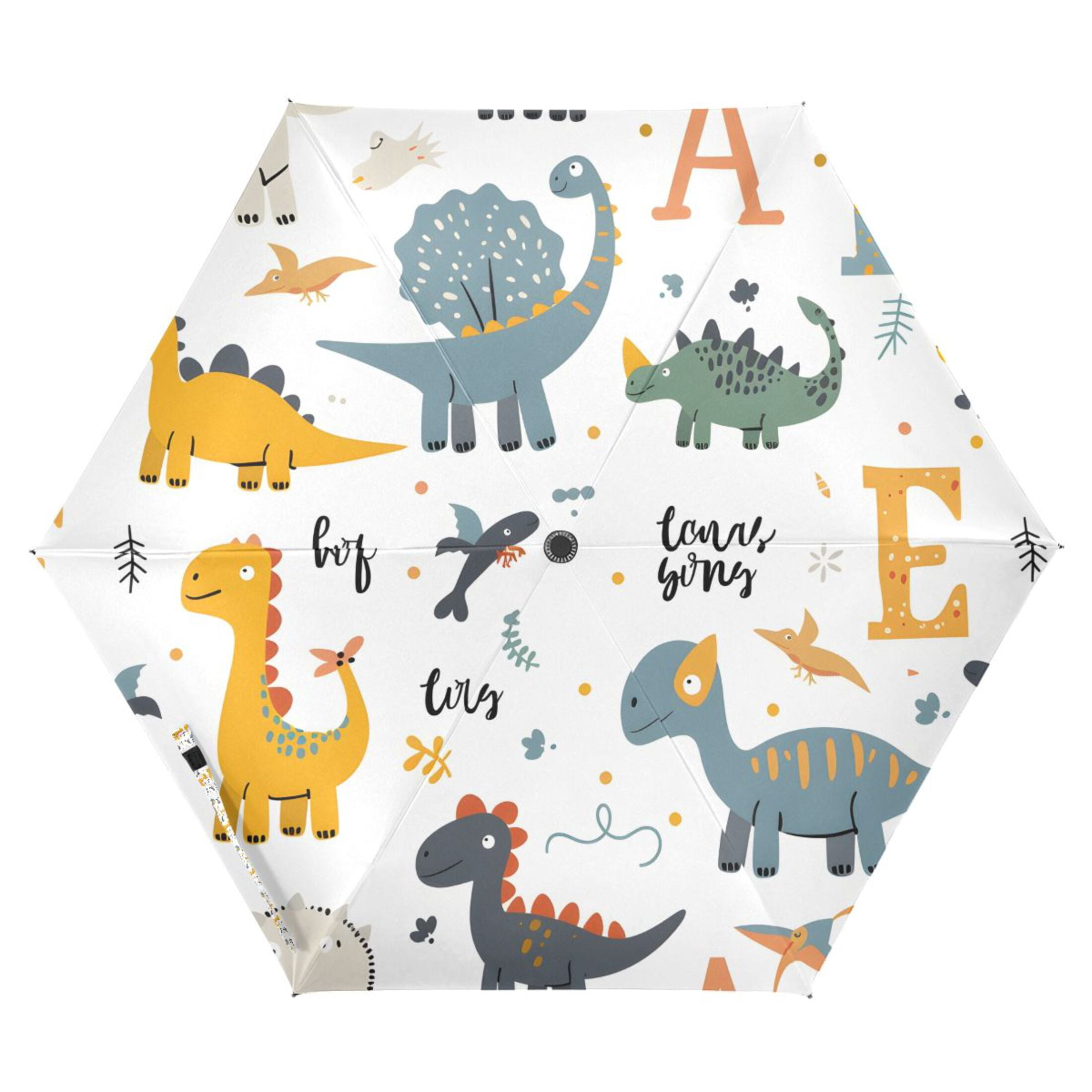 Dinosaurs and Character Compact Sun Umbrella Windproof Travel Umbrellas for Rain Strong Portable UV Protection