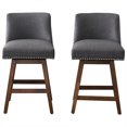 Set of 2 Upholstered Swivel Bar Stools 26" Dining Chair High Counter