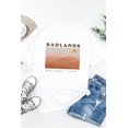 thumbnail image 2 of POGLIP T-Shirt à Manches Courtes Imprimé Lettre BADLANDS Blanc pour Femmes, 2 of 6