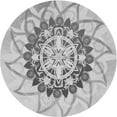 thumbnail image 1 of Ahgly Company Tapis Rond Lavable en Machine Intérieur Transitionnel Gris, 5 Pieds Rond, 1 of 7