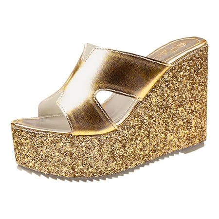 

Womens Sandals Fshion Platform Square Heels Pumps Women Rhinestone High Heels Sandals
