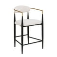 thumbnail image 3 of Noble House Modern Counter Stool Set of 2,Curved Open Backrest,Upholstered,Beige white, 3 of 9