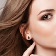 thumbnail image 6 of 12 Pairs 18K Gold Plated Surgical Stainless Steel Stud Earrings, Flat Back Screw Round Heart Star Square Teardrop CZ Brithstone Cartilage Helix Stud Earrings Set for Women, 6 of 7
