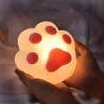 thumbnail image 2 of Lámpara de pared LED de silicona con forma de pata de gato, luz nocturna para mesita de noche, 2 of 3