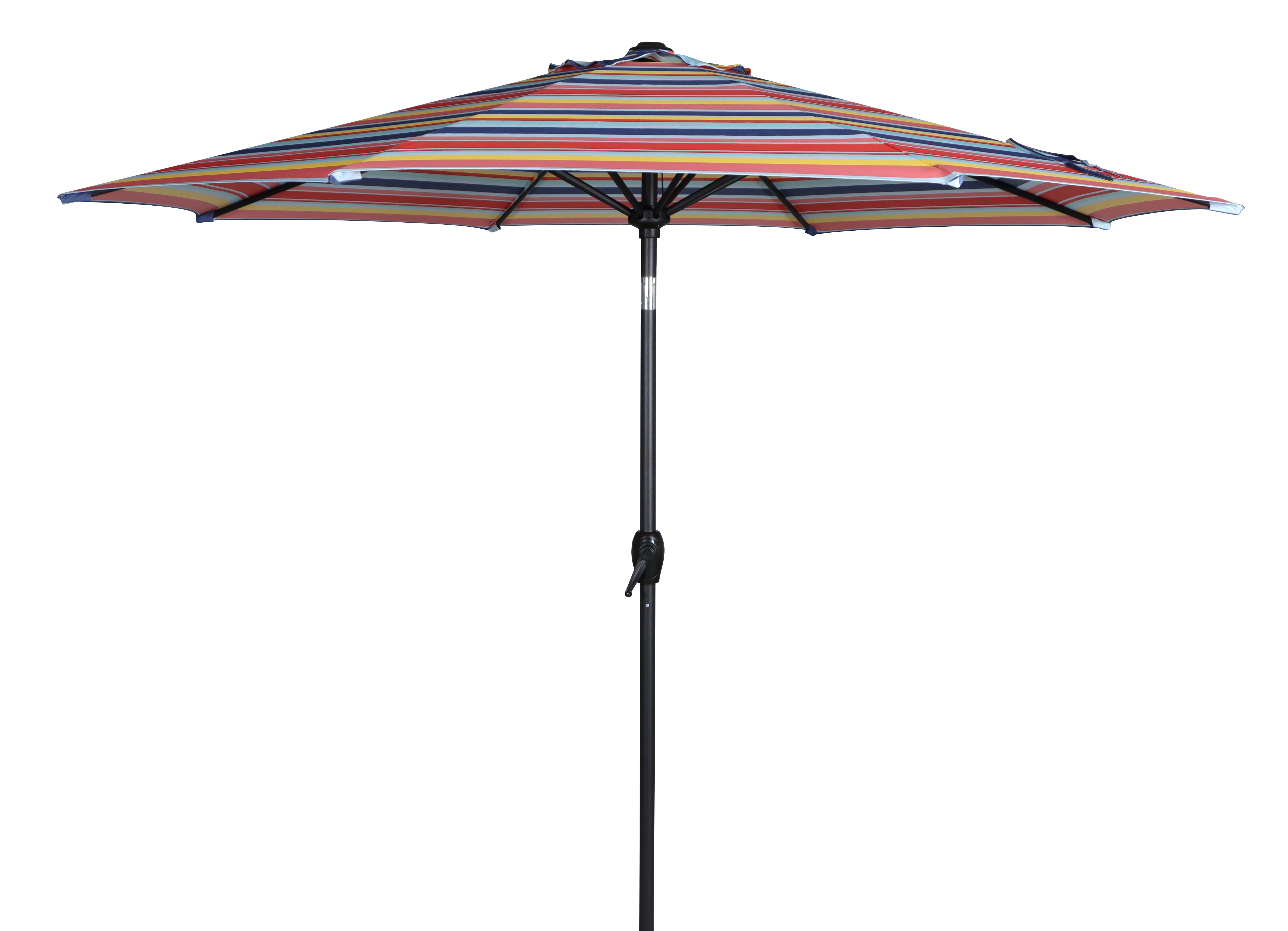 Mainstays 9ft Multi Stripe Round Outdoor Tilting Market Patio Umbrella