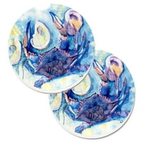 Carolines Treasures 8042CARC Crab   Set of 2 Cup Holder Car Coasters Large multicolor