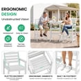 thumbnail image 6 of SERWALL Tall Adirondack Chairs and Table 5 Pieces Set, Adirondack Bar Height Chairs Set of 4 and Bar Table, Outdoor Barstools Set for Balcony, Poolside, Backyard, White, 6 of 9