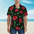 thumbnail image 4 of Balery Cherry Print Men's Hawaiian Shirts Short Sleeve Beach Shirt Relaxed Fit Vacation Button Down Shirts-XX-Large, 4 of 9