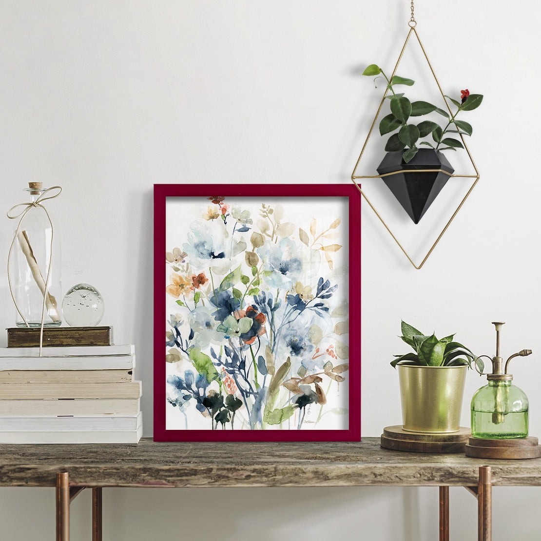 Holland Spring Mix -Framed Print w/glass-Cherry Red