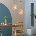 thumbnail image 4 of unbranded Colgante Con Pantalla Tejida En Pasto Beige Para Iluminación Interior, 4 of 6