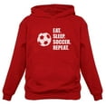 thumbnail image 1 of Tstars Womens Soccer Shirts Sport Eat Sleep Soccer Repeat Soccer Fans Cool Gift Idea for Her Mom Birthday Gift Women Hoodie, 1 of 6