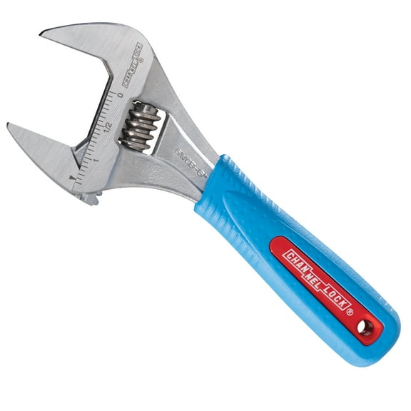 CHANNELLOCK 6-inch CODE BLUE WideAzz Adjustable Wrench, Precise 1.34-inch Wide Mouth Jaw Capacity (6WCB)
