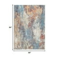 thumbnail image 3 of 5â€™ x 8â€™ Blue Red Abstract Painting Modern Area Rug, 3 of 5