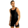 thumbnail image 4 of Yartina Men's Wrestling Singlets Bodysuit Slim Fit Sport Leotard Jumpsuits Athletic Sleeveless Tank Black M, 4 of 7