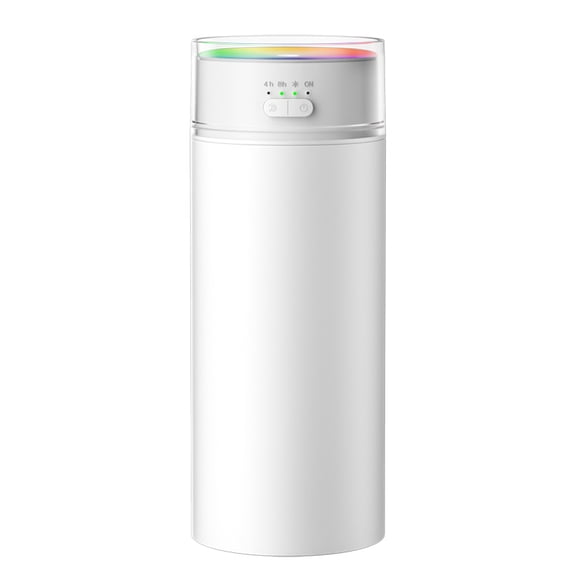 500ml Mini Humidifier - Portable ultrasonic humidifier for Bedroom/Car/Office/Desk/Travel,Personal - Cool Mist Humidifier, Color Changing Lighting, Quiet, USB Rechargeable, Battery Powered(white)