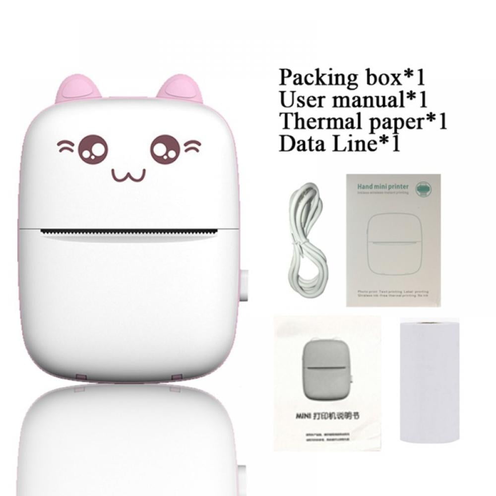 Journal Mobile Printer Received Printer with USB Cable Pocket Printer Supports Android iOS Windows-Pink Memo Portable Sticker Bluetooth Printer for Printing Student Notes PeriPage Mini Printer 