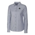 thumbnail image 2 of Women's Cutter & Buck  Charcoal Denver Broncos Helmet Logo Stretch Oxford Long Sleeve Button-Up Shirt, 2 of 3