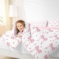 thumbnail image 4 of Erosebridal Pink Ribbon Bow 7-Piece Bedding Comforter Set For Girls,Cute Polka Dots King Bedding Sets For Kids,Pink Reversible, 4 of 7