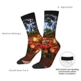 thumbnail image 4 of Pofeuu Tropical Beach Candlelight Print Crew Socks, Adult Running Hiking Socks for Youth and Adult, 4 of 6
