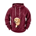 thumbnail image 4 of Feancey Kangaroo Pouch Hoodie Men for Carry Cats Dogs Pet Winter Warm Fleece Long Sleeve Pullover Hoodies Loose Drawstring Animal Holder Hooded Tops M, 4 of 6