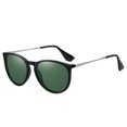 thumbnail image 4 of Polarized Round Sunglasses for Women Men, Vintage Retro Mirrored Lens Sun Glasses, UV Protection Classic Fashion Shades for Driving, Travel, Outdoor, Lightweight Eyewear, Grey, 4 of 9