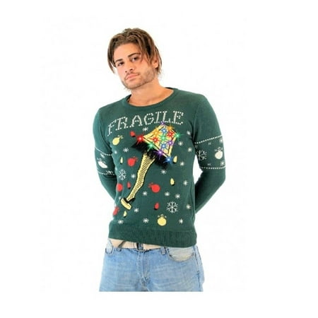 A Christmas Story Fragile Leg Lamp Light Up Green Ugly Christmas (Best Mens Ugly Christmas Sweater)