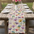 thumbnail image 4 of Spring Flowers Table Runner - 120 Inch Long Watercolor Floral Vintage Beige Cotton and Linen Blended Dress Scarves Farmhouse Table Runner for Kitchen Dining, Coffee Table, 13" x 120", 4 of 8