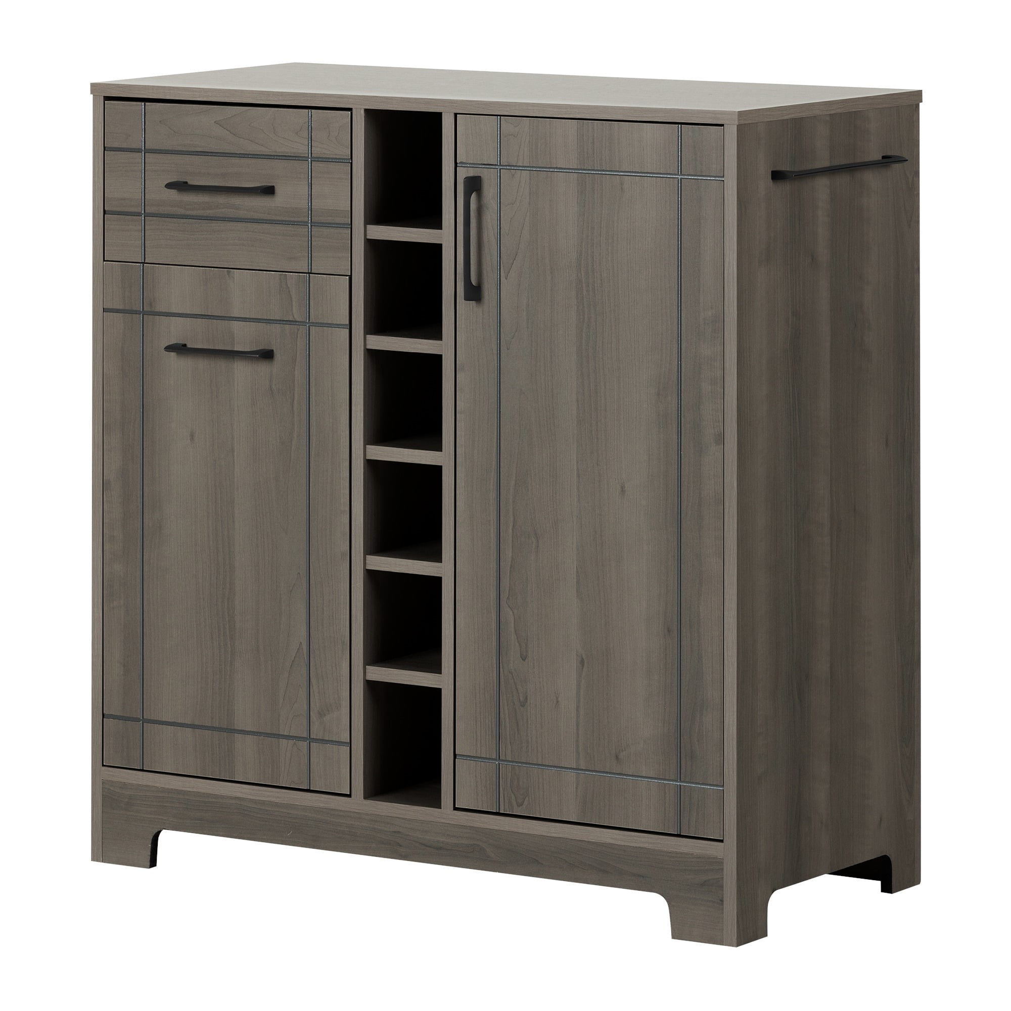 South Shore Vietti Bar Cabinet with Storage, Gray Maple