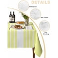 thumbnail image 2 of Yellow White Stripe Table Cloth, Modern Rustic Vertical Striped Waterproof Tablecloth for Rectangle Tables, Reusable Washable Fabric Table Cover for Restaurant Kitchen Dining Tables 60"x102", 2 of 6