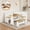 White-Nuture, variant on Meeyar Breakfast Nook Corner Dining Table Set with Storage, Modern Reversible Indoor Kitchen Table with Bench Seats 3-4, White-Brown