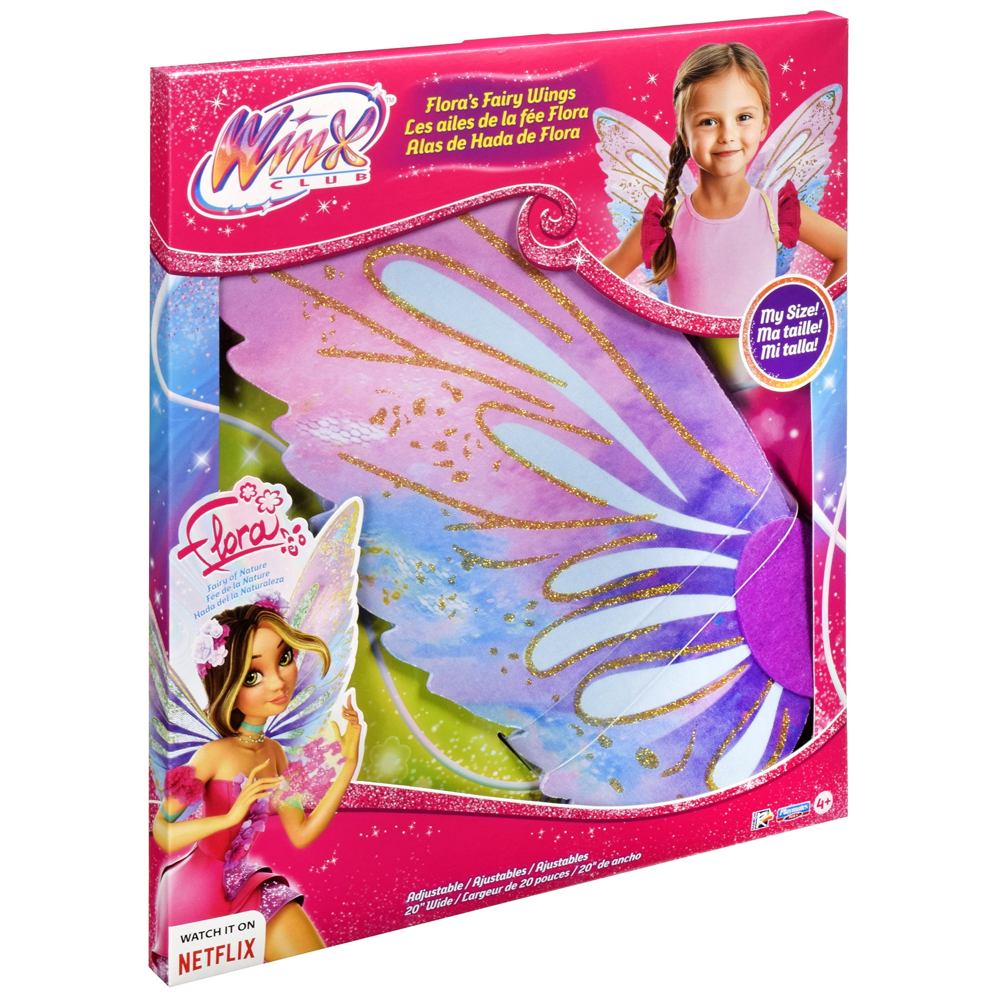 Winx Club Flora Fairy Wings Role Play Winx Club Flora My Size Fairy Wings Role Play Dress up for Girls 4+ by Playmates Toys