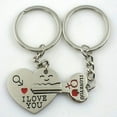 thumbnail image 1 of Juego de pareja para amantes, dos llaves a juego para desbloquear el amor, llaveros de corazón para él y para ella, 1 of 7