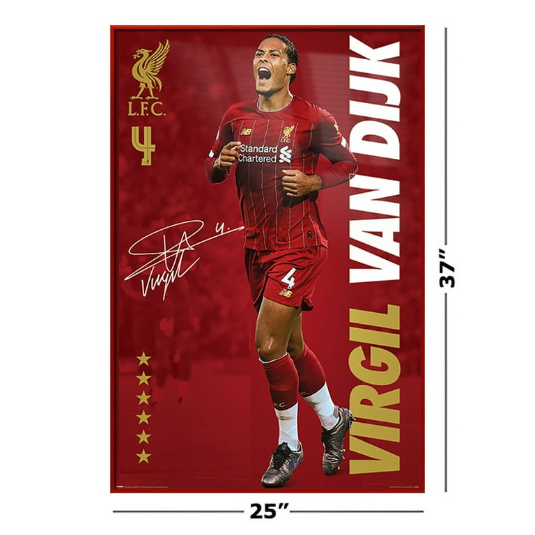 Fc Liverpool - Framed Soccer Poster (VIrgil Van Dijk - Signature