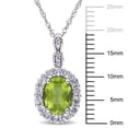 thumbnail image 2 of Everly Women's Peridot White Topaz and Diamond Accent 14k White Gold Vintage Pendant with Chain, 2 of 9