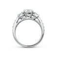 thumbnail image 4 of BERRICLE Sterling Silver 3-Stone Wedding Engagement Rings 1.5 Carat Cushion Cut Cubic Zirconia CZ Promise Ring for Women, Rhodium Plated Size 7, 4 of 7