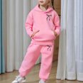 thumbnail image 2 of Gaexia Girls Casual Print Hoodie And Pants Outfit Long Sleeve Pullover Top With Matching Bottom For Older Kids, 2 of 6
