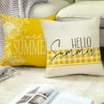 thumbnail image 3 of Hello Sweet Summer Sunflower Decorative Throw Pillow Covers 20 x 20 Set of 4, Bless Our Home Sunshine Cushion Case Decor, Yellow Flowers Buffalo Plaid Farmhouse Seasonal Sofa Couch Decoration, 3 of 5